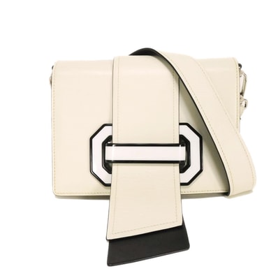 PRADA プラダ シティ プレックス シティカーフ 2WAY ホワイト ブラック クラッチバッグ クロスボディ ロゴ ビアンコ ショルダーバッグ BD067