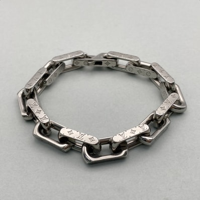 LOUIS VUITTON ルイ・ヴィトン ブレスレット・モノグラム チェーン ブレスレット M00309 M メタル シルバー メンズ【中古】