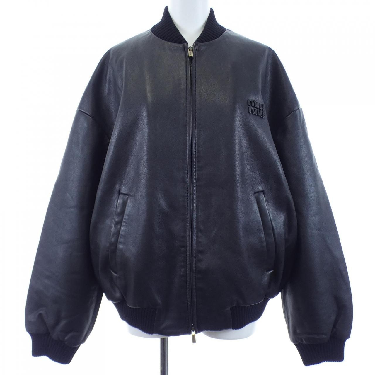 ミュウミュウ MIU MIU MIU MIU ロゴ MPV905 SOOO 1420 レザージャケット