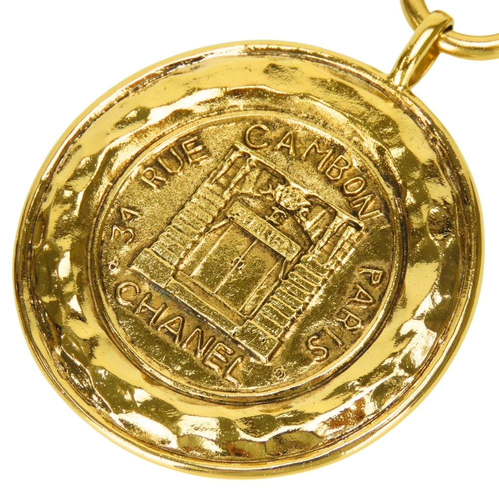 【中古】 シャネル ネックレス カンボンライン 31 RUE CAMBON メタル ゴールド メッキ メダル ロング レディース 女性 CHANEL