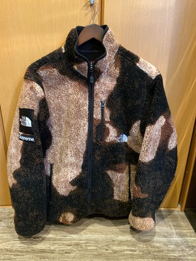 Supreme x The North Face Bleached Denim Print Fleece Jacket "Black"