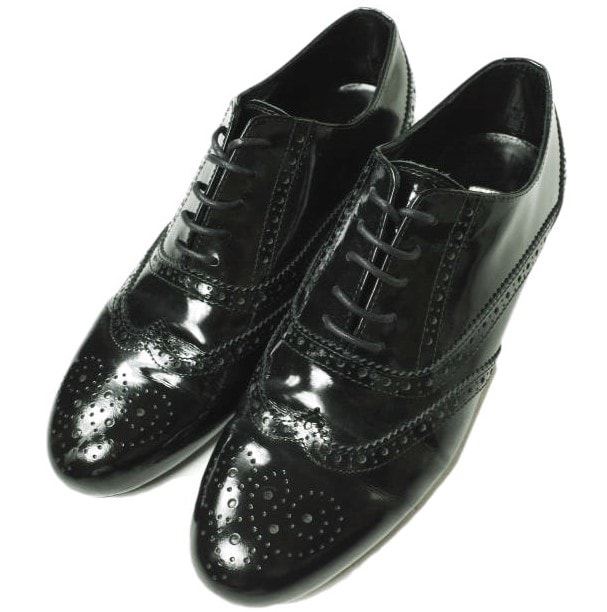 beautiful people ビューティフルピープル パテントレザーウイングチップシューズ 37(23.5cm) BLACK メダリオン 革靴 シューズ g19684