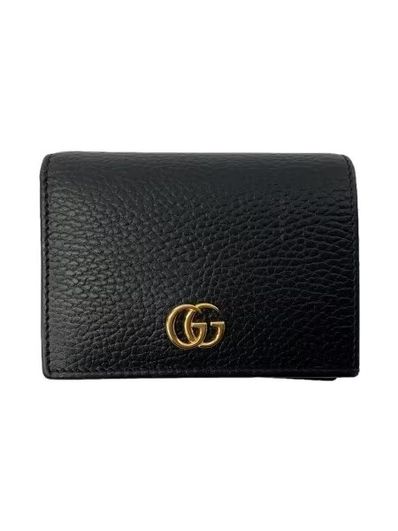 GUCCI GG Marmont Leather Card Case Wallet "Black"