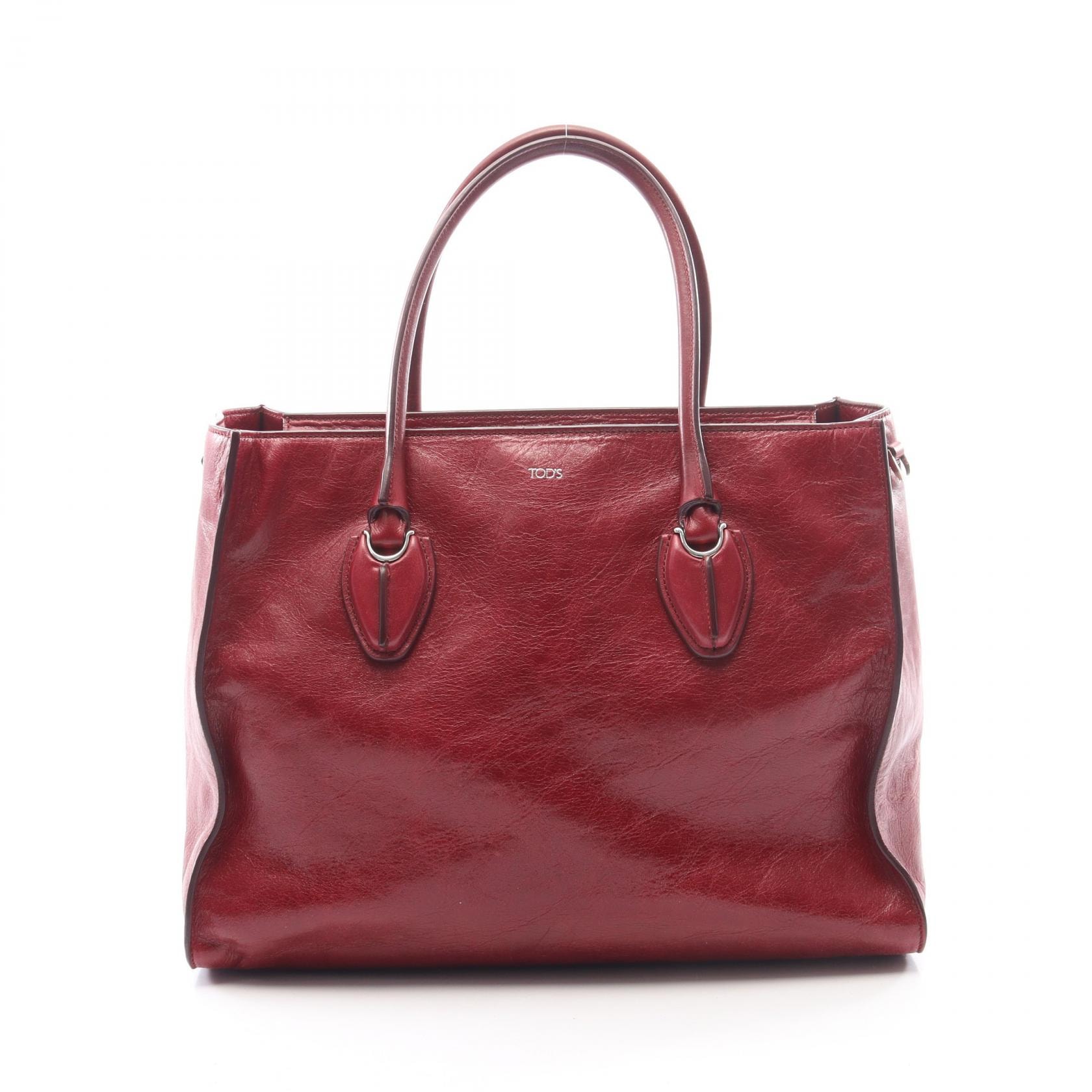 トッズ TOD'S Dスタイリング トートバッグ バッグ レザー レディース ボルドー系 【中古】