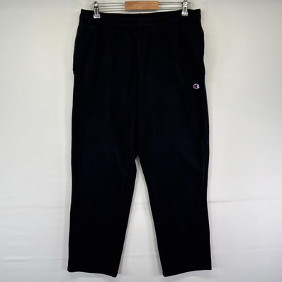 古着 チャンピオン Champion スウェットパンツ ワンポイントロゴ イージーパンツ スポーツ 長ズボン L ブラック メンズ