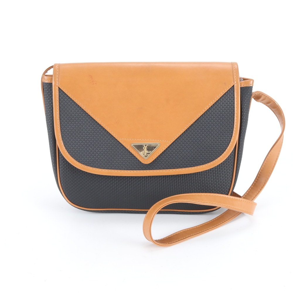 ■美品 イヴ サンローラン YSL 三角ロゴショルダーバッグ