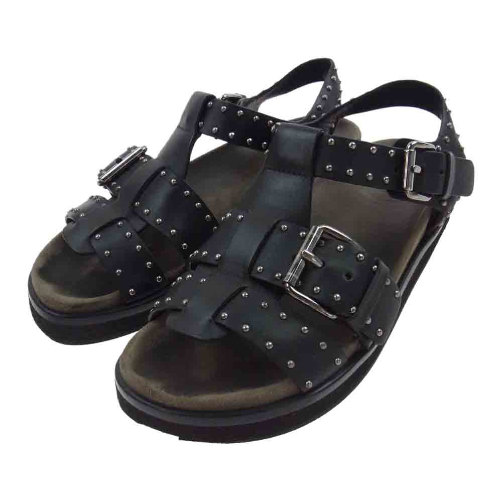 CHURCH'S チャーチ サンダル UNITED ARROWS別注 ユナイテッドアローズ BRITNEY MET ブリトニー スタッズ レザー サンダル ブラック系 35【中古】
