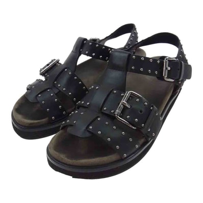 CHURCH'S チャーチ サンダル UNITED ARROWS別注 ユナイテッドアローズ BRITNEY MET ブリトニー スタッズ レザー サンダル ブラック系 35【中古】
