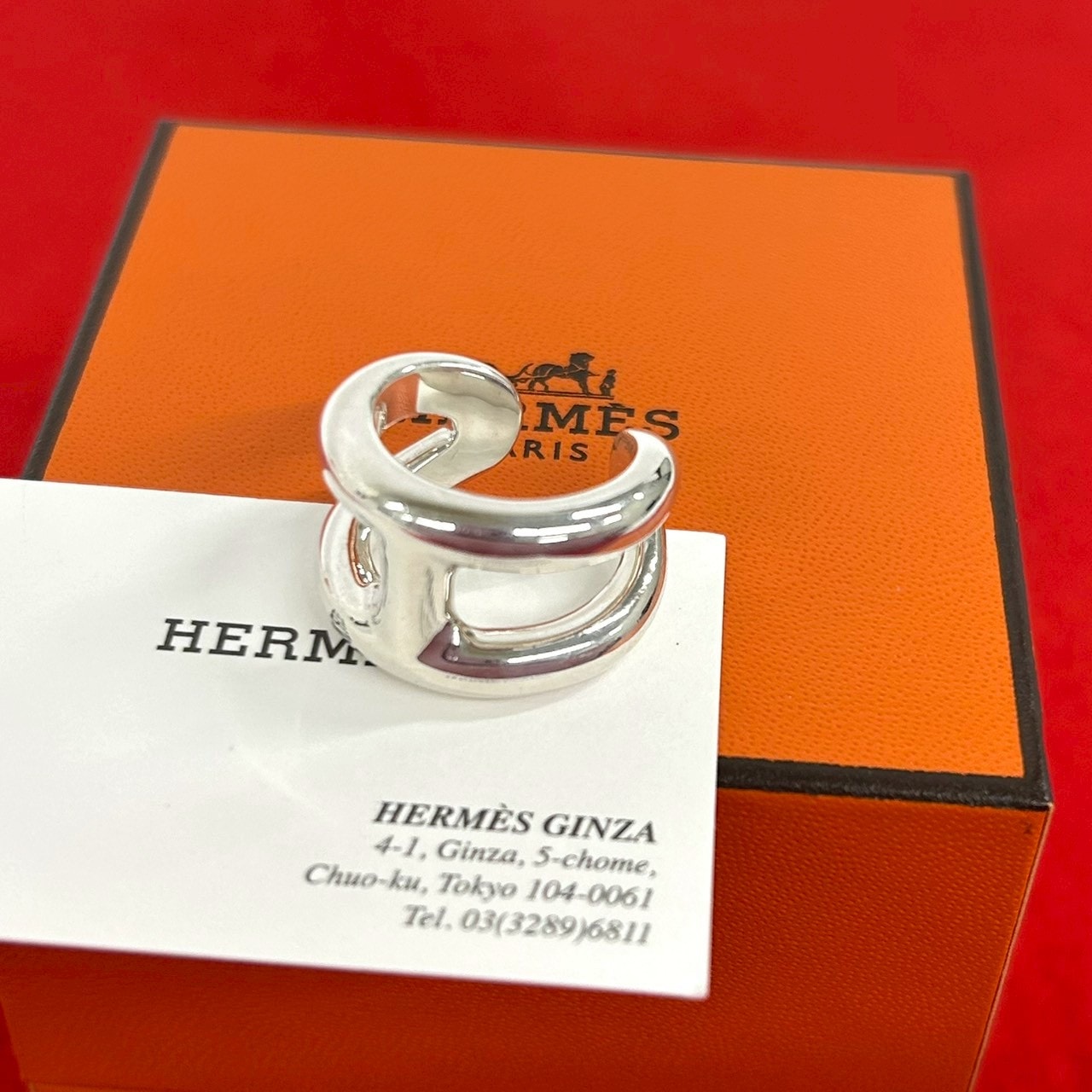 HERMES エルメス オスモズ PM リング シルバー925 リング・指輪 8.5号 シルバー
 38728