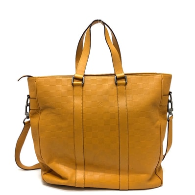 ルイヴィトン LOUIS VUITTON ダミエアンフィニ タダオ N41228 2WAYバッグ トートバッグ ダミエアンフィニレザー ソラール イエロー