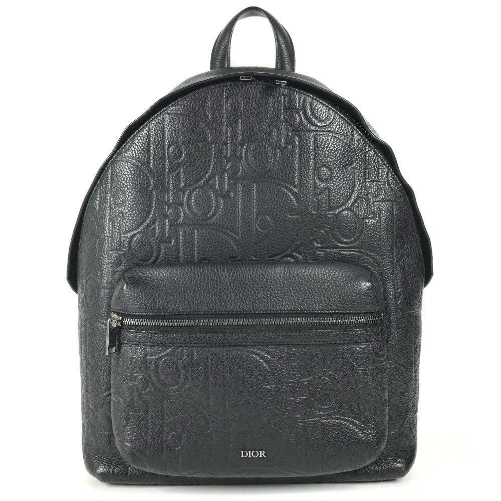 ディオール Dior Dior Rider ジップ付き バックパック カバン バックパック 総ロゴ リュックサック レザー ブラック