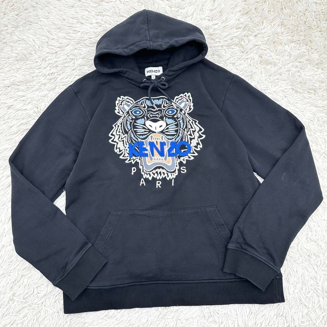 KENZO ケンゾー　ブラックパーカー Lサイズ 虎刺繍