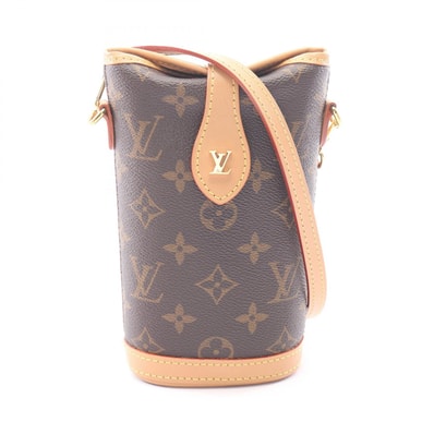 ルイ・ヴィトン LOUIS VUITTON フォールド ミーポーチ ショルダーバッグ バッグ PVCコーティングキャンバス レザー モノグラム レディース ブラウン系 M80874 【中古】