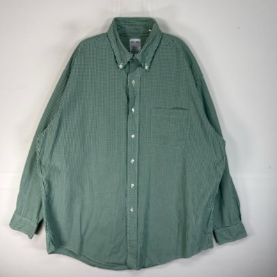 古着 ブルックスブラザーズ Brooks Brothers 長袖シャツ USA製 MAKERS RELAXED FIT L グリーン系 チェック メンズ