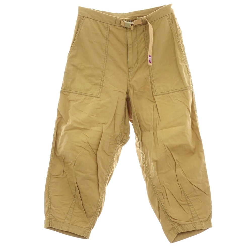 【中古】ザノースフェイスパープルレーベル THE NORTH FACE PURPLE LABEL リップストップ コットンナイロン ワイドクロップドパンツ ベージュ【サイズ30】【メンズ】
