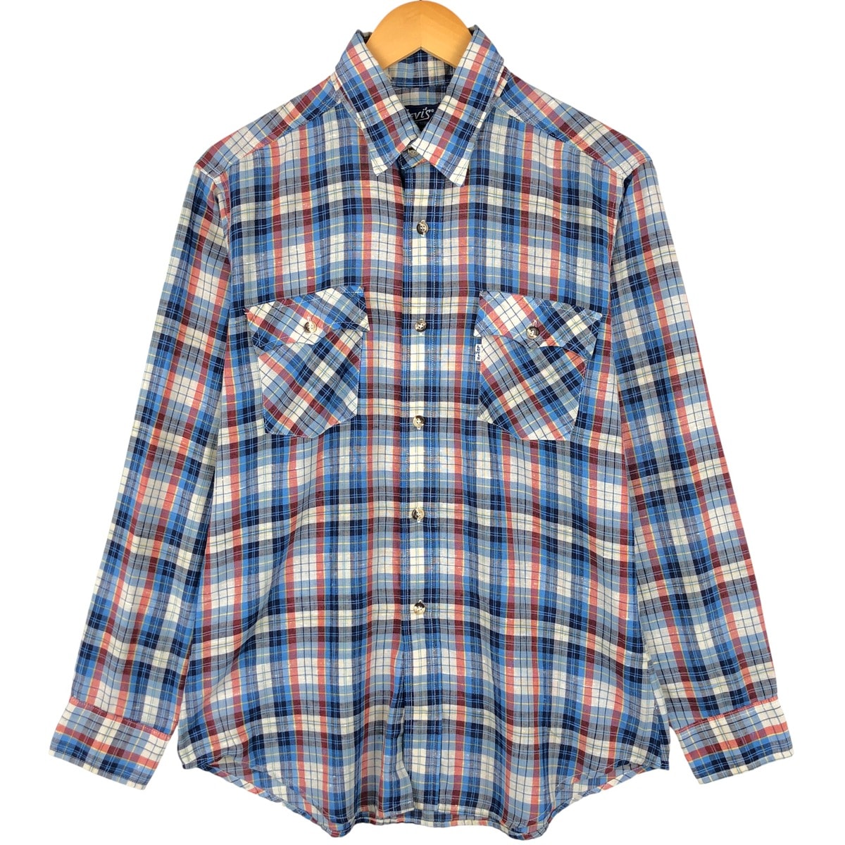 古着 80年代 リーバイス Levi's REGULAR FIT 長袖 コットンチェックシャツ メンズL相当 ヴィンテージ/eaa605951