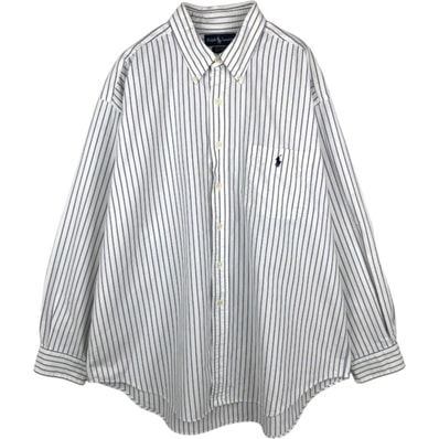 古着 ラルフローレン Ralph Lauren BIG SHIRT 長袖 ボタンダウンストライプシャツ メンズXL相当/eaa678108