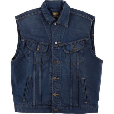 古着 リー Lee デニムベスト USA製 メンズL相当/eaa544217