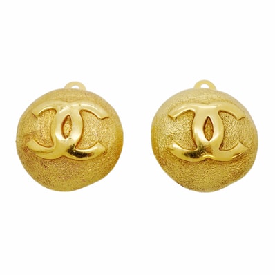 【6jhb0829】シャネル イヤリング ヴィンテージ ココマーク 丸型 サークル GPメッキ ゴールド【中古】レディース