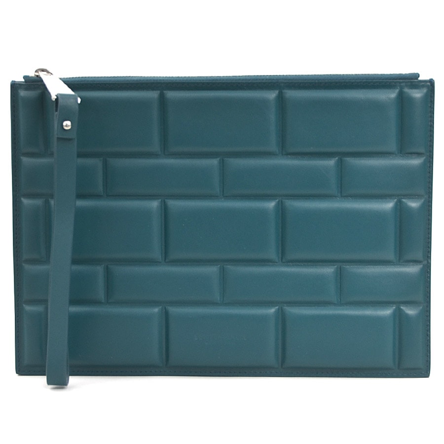 ボッテガヴェネタ BOTTEGAVENETA クラッチバッグ レザー グリーン ユニセックス【中古】 r11469i