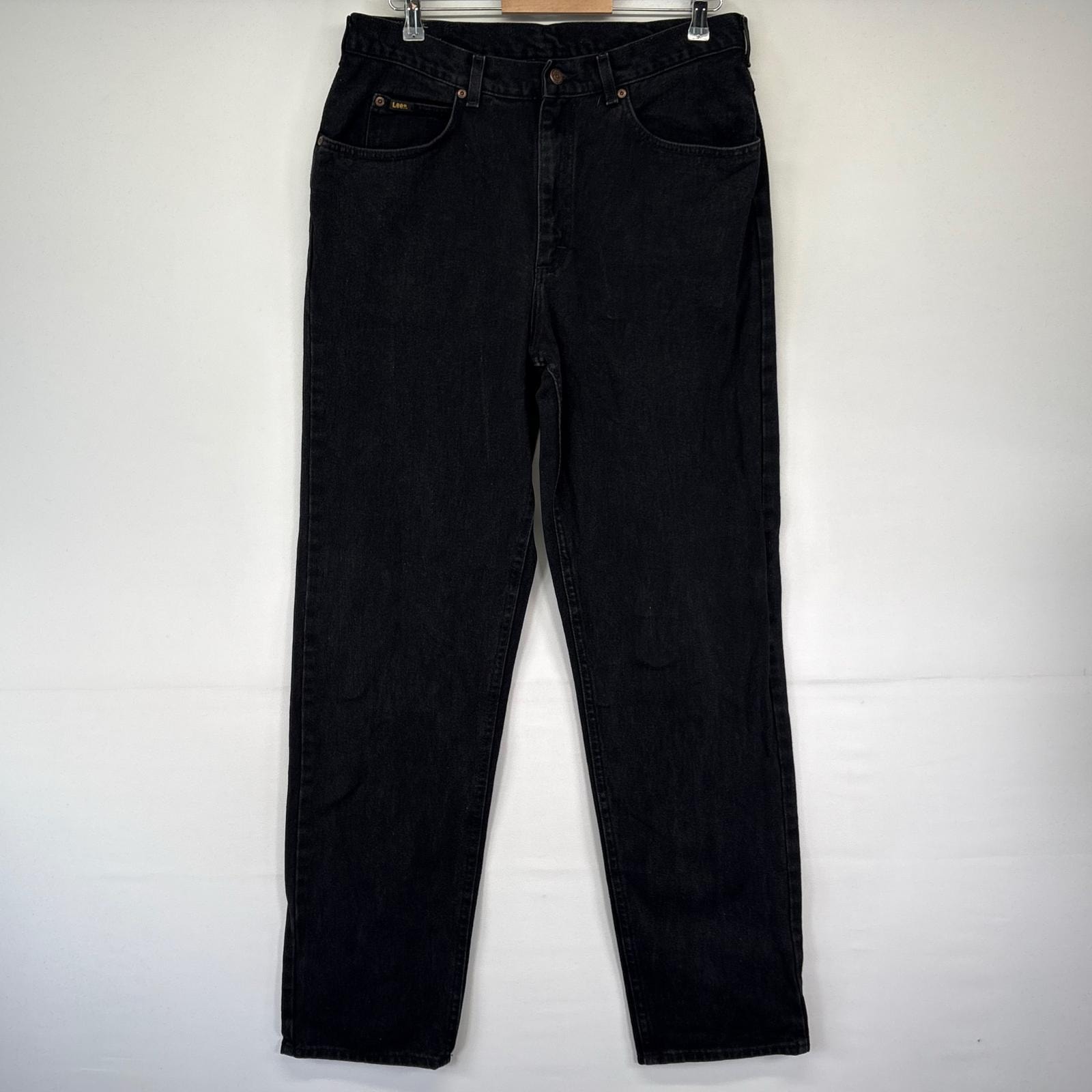 古着 リー Lee デニム パンツ ブラックデニム ジッパーフライ 5ポケット ジーパン W36xL36  ブラック系 メンズ