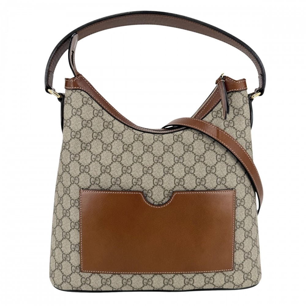 GUCCI グッチ 2WAY ホーボーバッグ ハンドバッグ ショルダーバッグ 肩掛け 斜め掛け 414930 GGスプリームキャンバス  レザー   ベージュ ブラウン 茶 ゴールド金具 レディース【中古品】