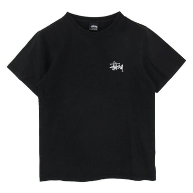 STUSSY ステューシー Sunset Tee サンセット ロゴ プリント Tシャツ 半袖 カットソー ブラック系 S【中古】