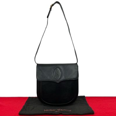 YVES SAINT LAURENT イヴ・サンローラン YSL ロゴ レザー ショルダーバッグ ブラック
30680
