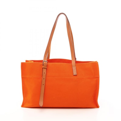 エルメス HERMES エトリヴィエール エラン トートバッグ バッグ トワルゴエラン / ヴァッシュハンター トワルゴエラン オレンジ □O刻印(2011年製造) レディース オレンジ系 / ベージュ系 【中古】