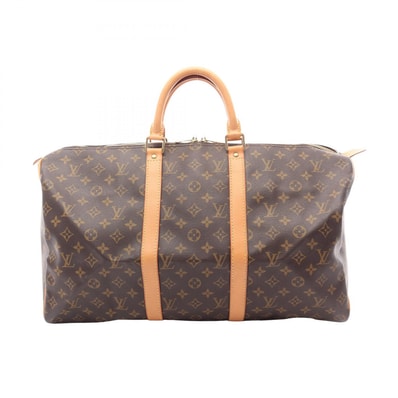 ルイ・ヴィトン LOUIS VUITTON キーポル50 ボストンバッグ バッグ PVCコーティングキャンバス レザー モノグラム メンズ レディース ブラウン系 M41426 【中古】