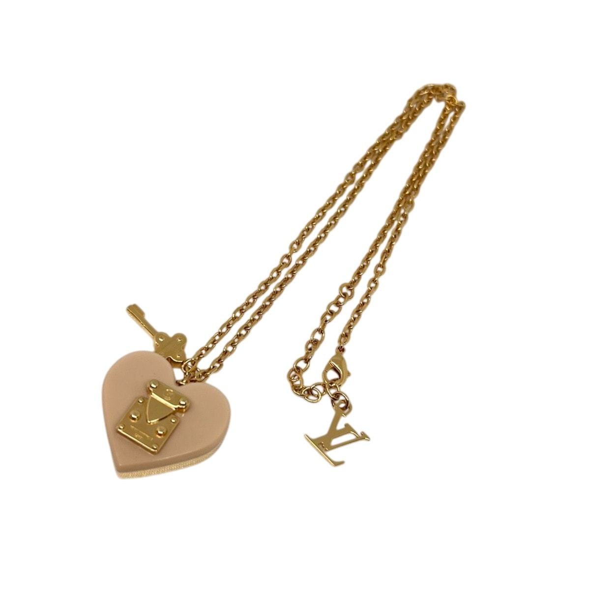 LOUIS VUITTON ルイ・ヴィトン パンダンティフ ロック ミー ネックレス M66516 GP レジン ゴールド ピンク LE1102刻印  レディース【中古】