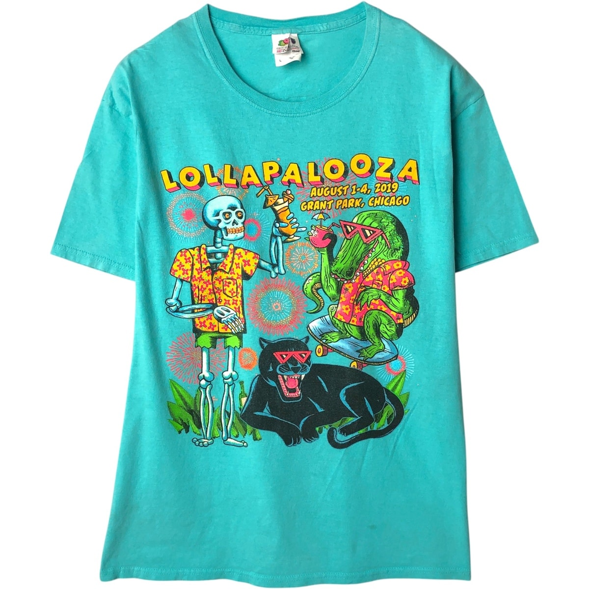 古着 フルーツオブザルーム FRUIT OF THE LOOM HD cotton Lollapalooza ロラパルーザ バンドTシャツ バンT メンズL相当/eaa632695