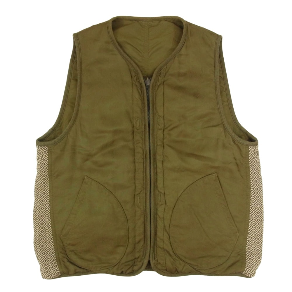 VISVIM ビズビム ベスト 19SS 0119105013023 IRIS LINER VEST 泥染め 加工 アイリス ライナー ベスト カーキ系 3【中古】