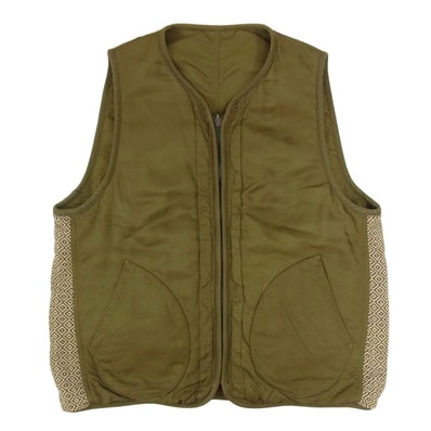 VISVIM ビズビム ベスト 19SS 0119105013023 IRIS LINER VEST 泥染め 加工 アイリス ライナー ベスト カーキ系 3【中古】
