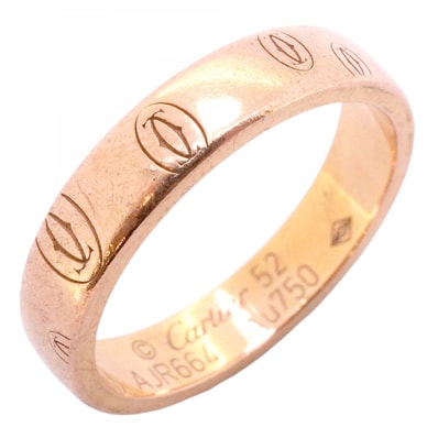 【6jdb0527】カルティエ リング ハッピーバースデー K18PG ピンクゴールド #52【中古】レディース