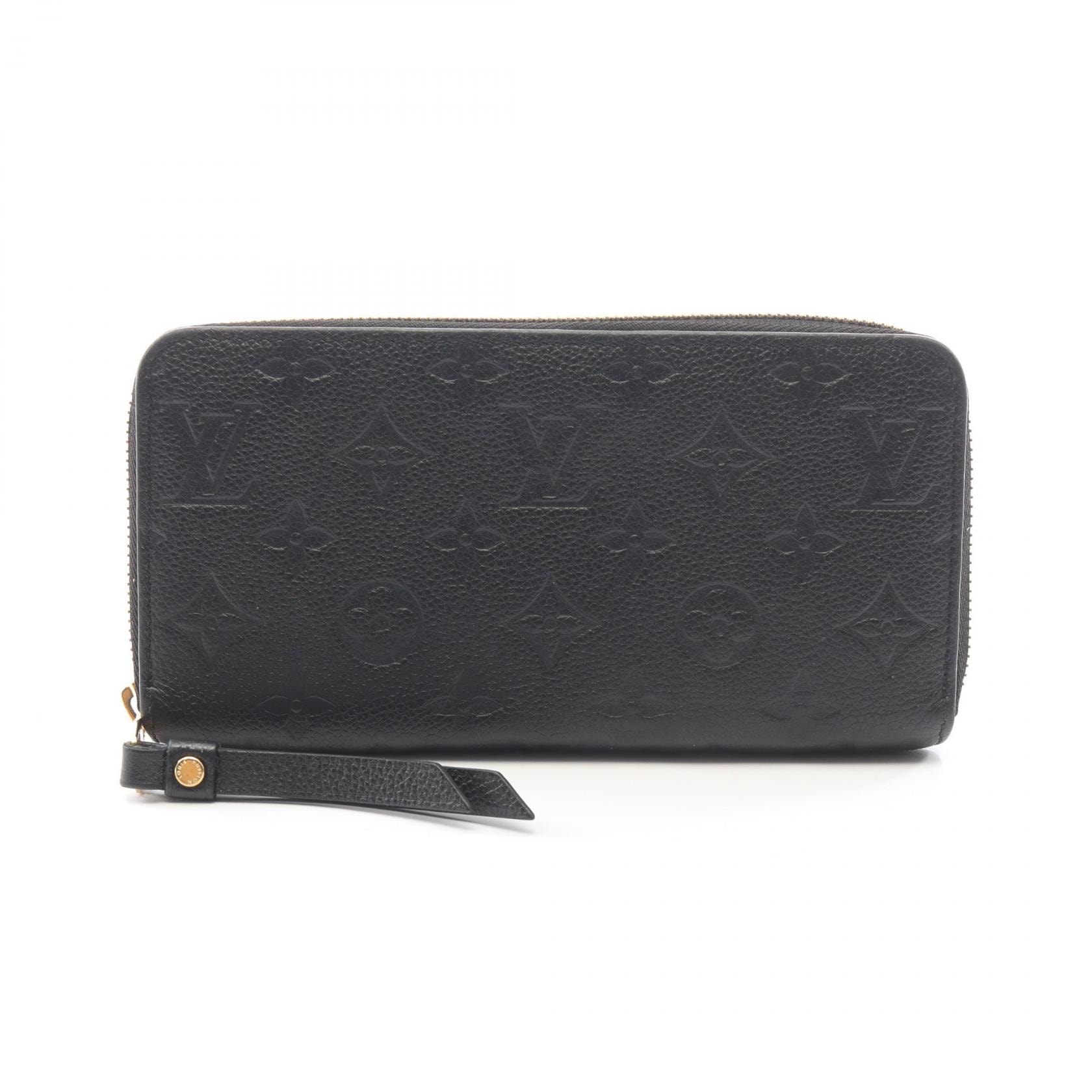 ルイ・ヴィトン LOUIS VUITTON ジッピーウォレット モノグラムアンプラント ノワール ラウンド長財布 財布 レザー レディース ブラック系 M61864 【中古】