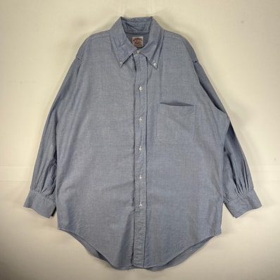 古着 60's~70's/60年代~70年代 ヴィンテージ ブルックスブラザーズ Brooks Brothers 長袖シャツ ボタンダウン 胸ポケット M ブルー系 メンズ