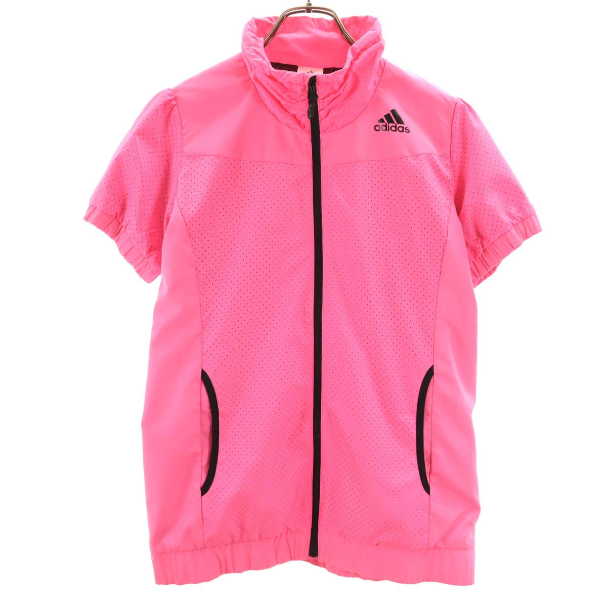 adidas 半袖 スタンドカラー ジップジャケット