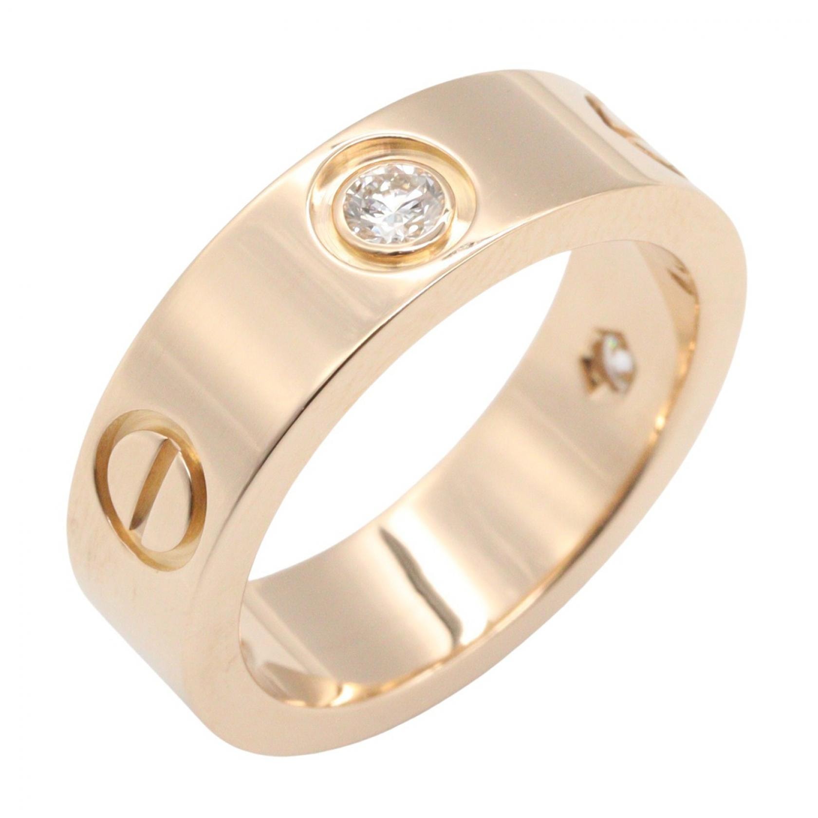 カルティエ CARTIER ラブリング 3PD リング・指輪 ジュエリー K18PG(ピンクゴールド) ダイヤモンド レディース ゴールド系 / クリア系 B4032400 【中古】