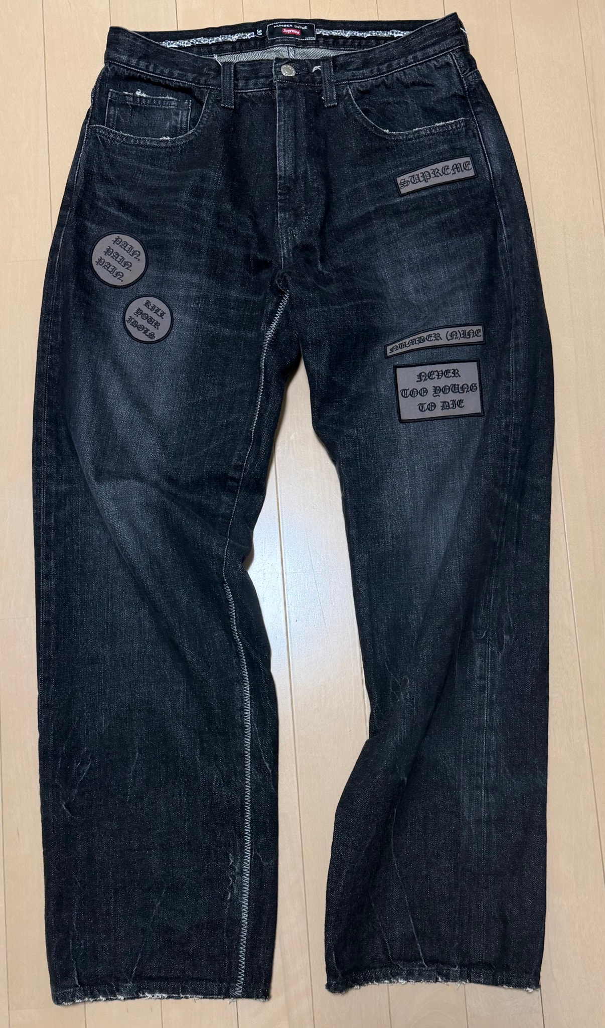 Supreme x Number (N)ine Patches Loose Fit Jean "Black"