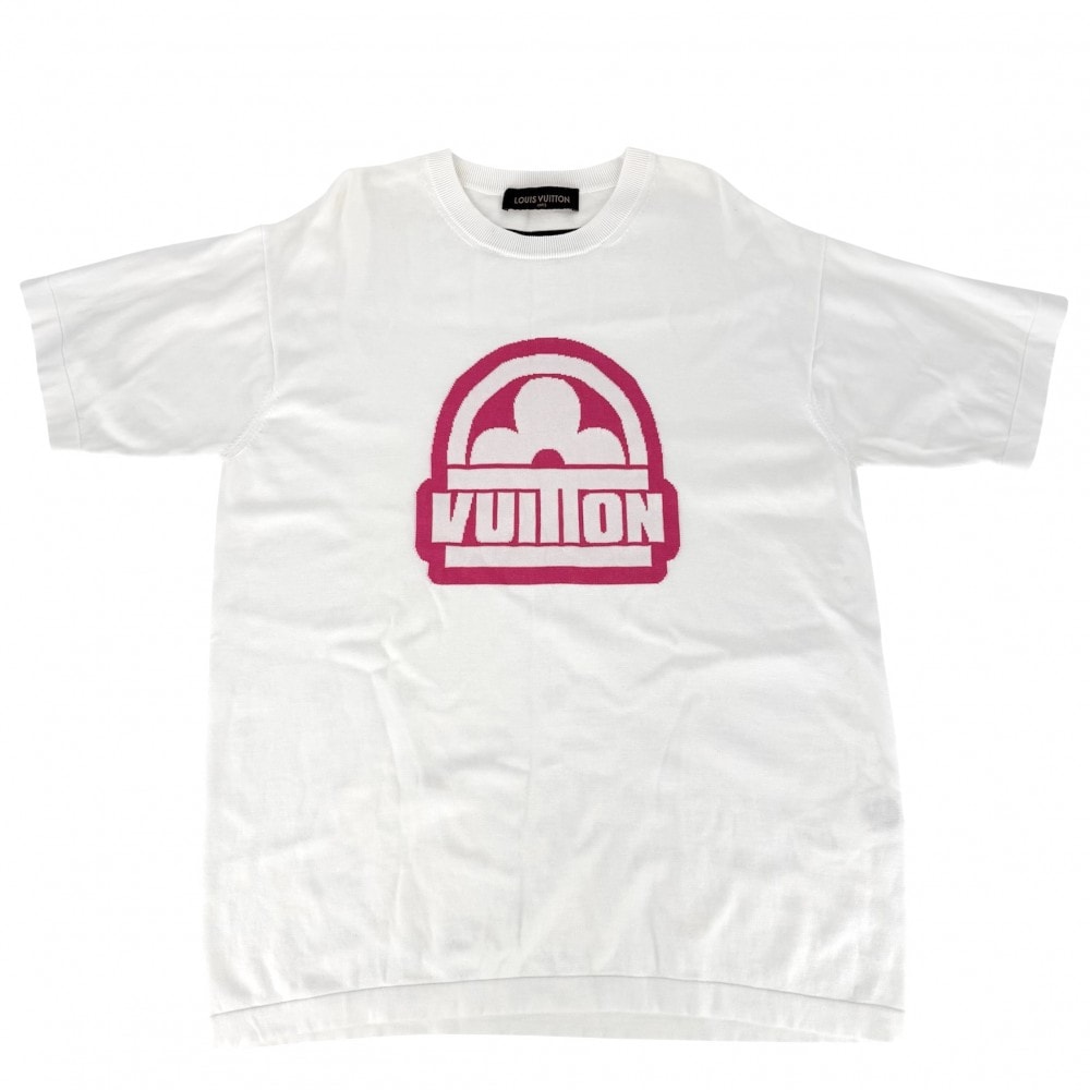 LOUIS VUITTON ルイヴィトン 半袖Tシャツ ロゴ アパレル トップス 服 RM232M HA0 HPN30W M ホワイト 白 ピンク コットン メンズ 春 夏【中古品】