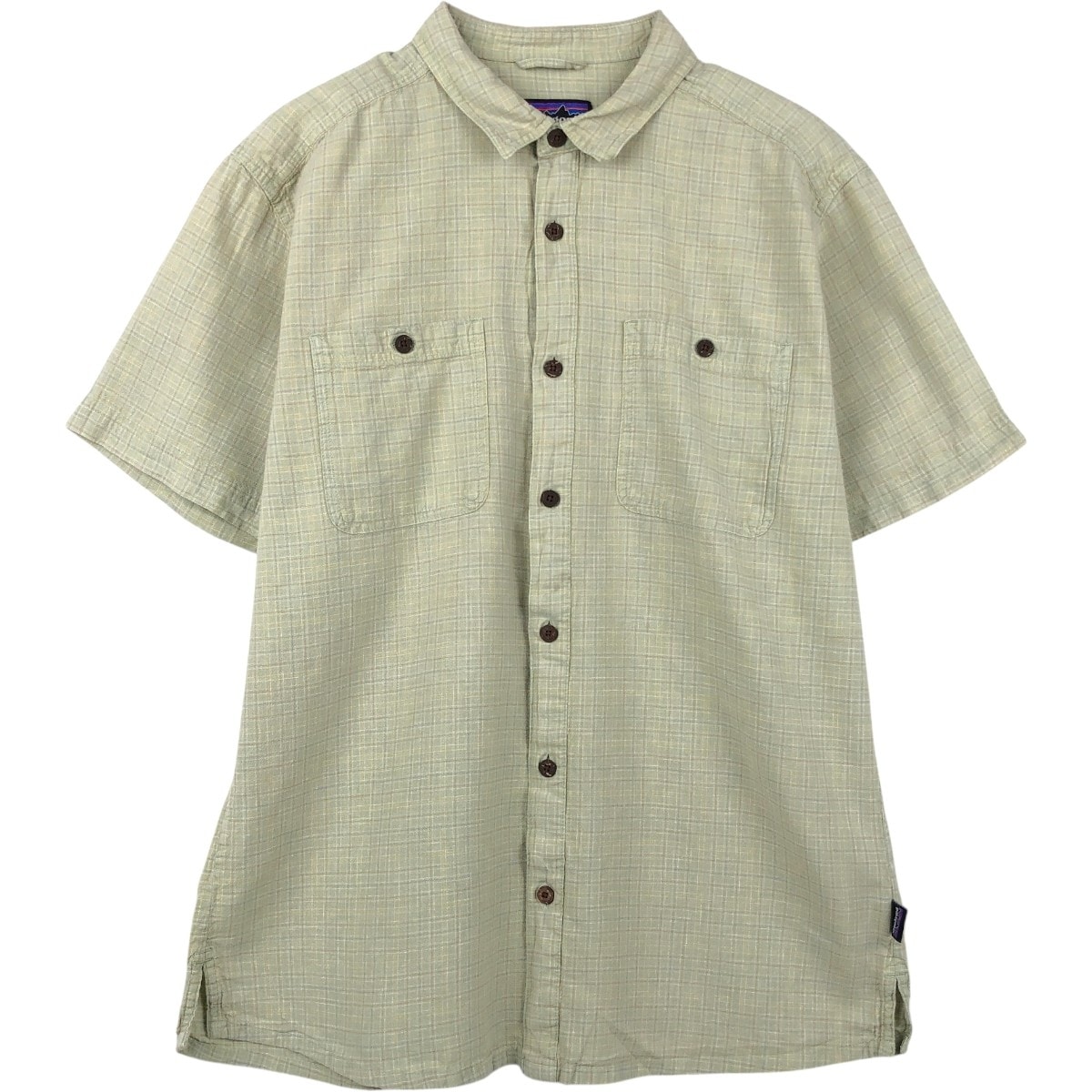 古着 パタゴニア Patagonia バックステップシャツ 53139SP23 チェック柄 半袖 コットン×ヘンプシャツ ボックスシャツ メンズL相当/eaa659109