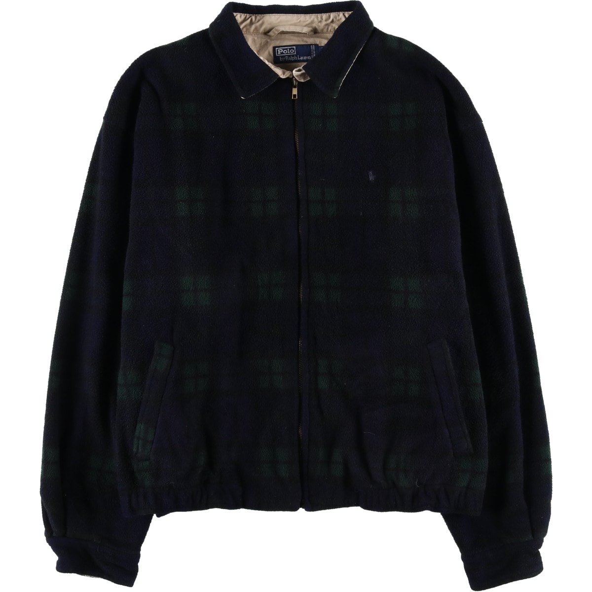古着 ラルフローレン Ralph Lauren POLO by Ralph Lauren チェック柄 ブラックウォッチチェック フリースジャケット カナダ製 メンズXL相当/evb032732