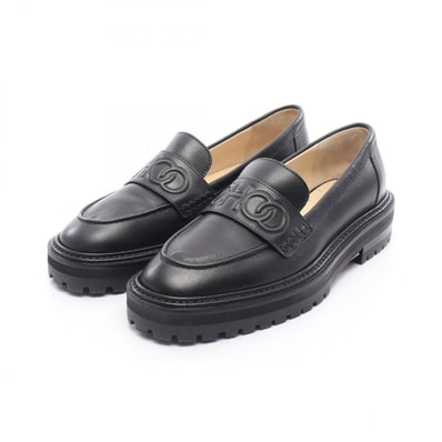 ジミーチュウ JIMMY CHOO ロゴ ローファー 靴 レザー レディース ブラック系 【中古】