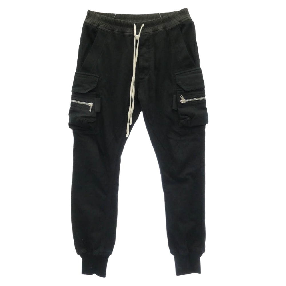 Rick Owens リックオウエンス 23SS RU01C4396-BA MASTODON CARGO ドローストリング マストドン カーゴパンツ BA素材 ブラック系 IT50【中古】