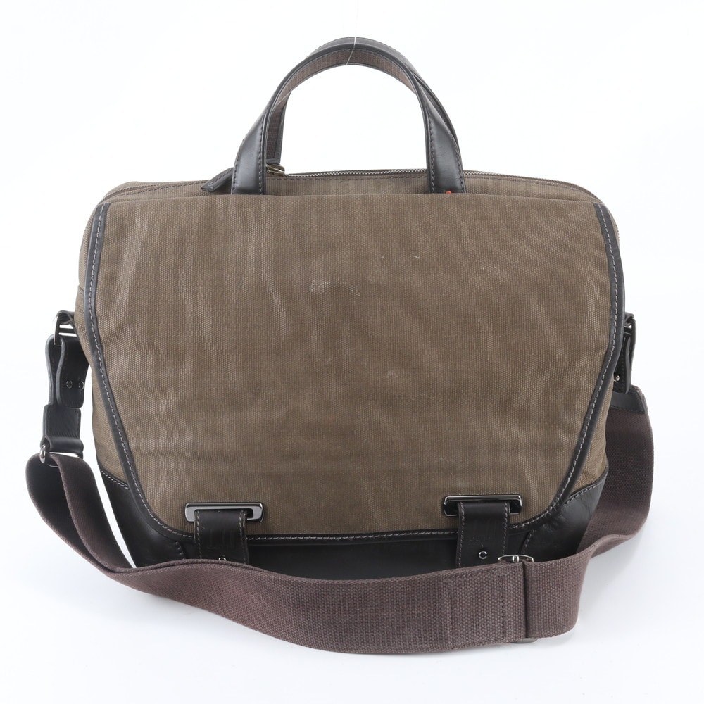 ■美品 ダンヒル モートリティーズビジネス バッグ レザー×キャンバス