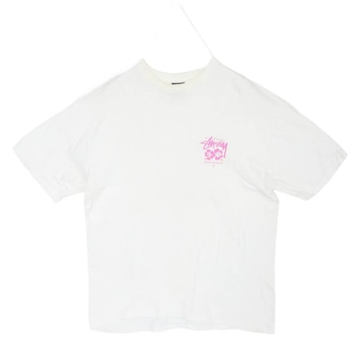 STUSSY ステューシー IKSPIARI イクスピアリチャプト グラデーション ツイストガール プリント Tシャツ ホワイト系 M【中古】