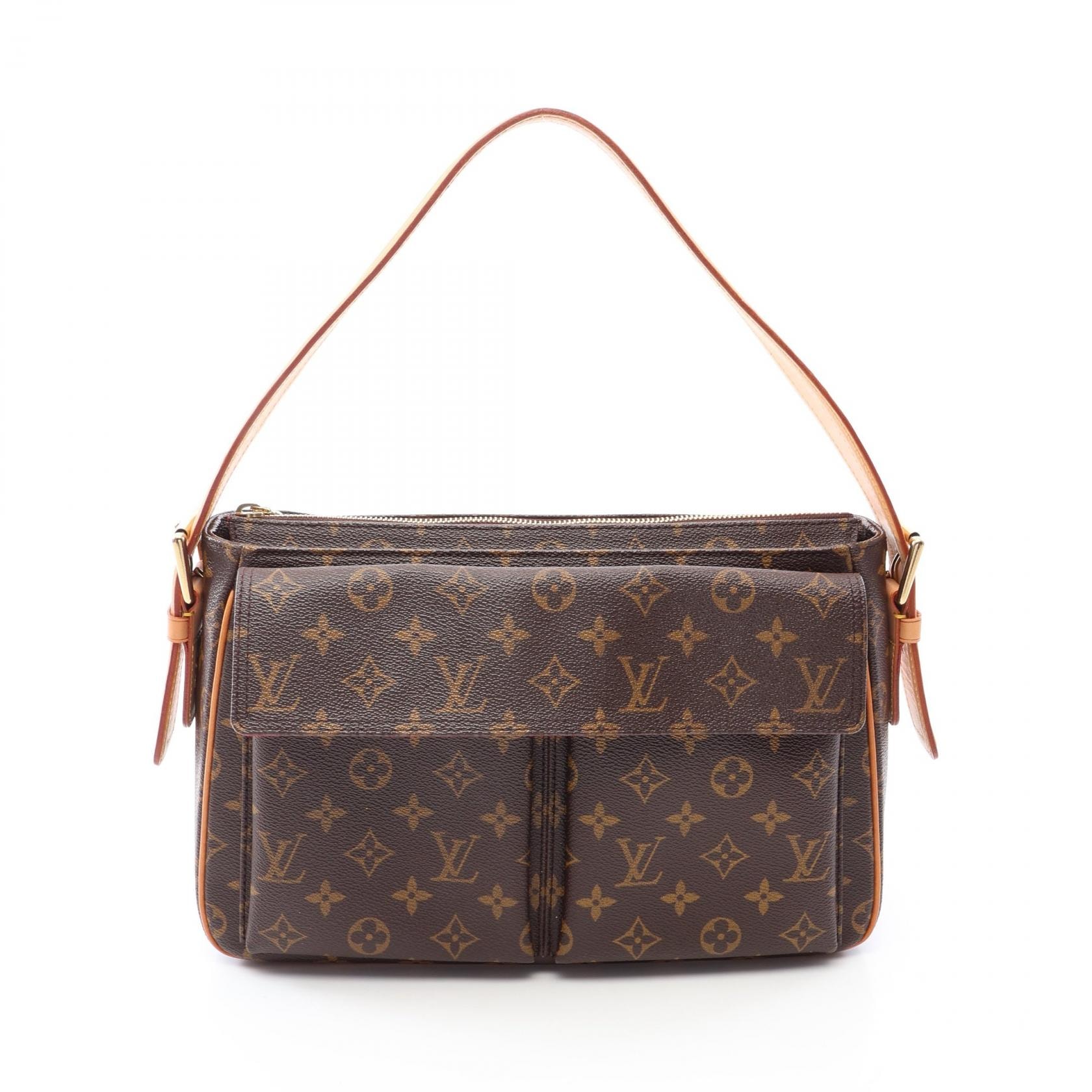 ルイ・ヴィトン LOUIS VUITTON ヴィバシテGM モノグラム ショルダーバッグ バッグ PVCコーティングキャンバス レザー レディース ブラウン系 M51163 【中古】