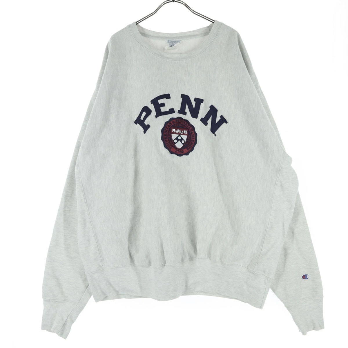 Champion チャンピオン 青単復刻 カレッジプリント 長袖 リバースウィーブ トレーナー 2XL ホワイト スウェット REVERSE