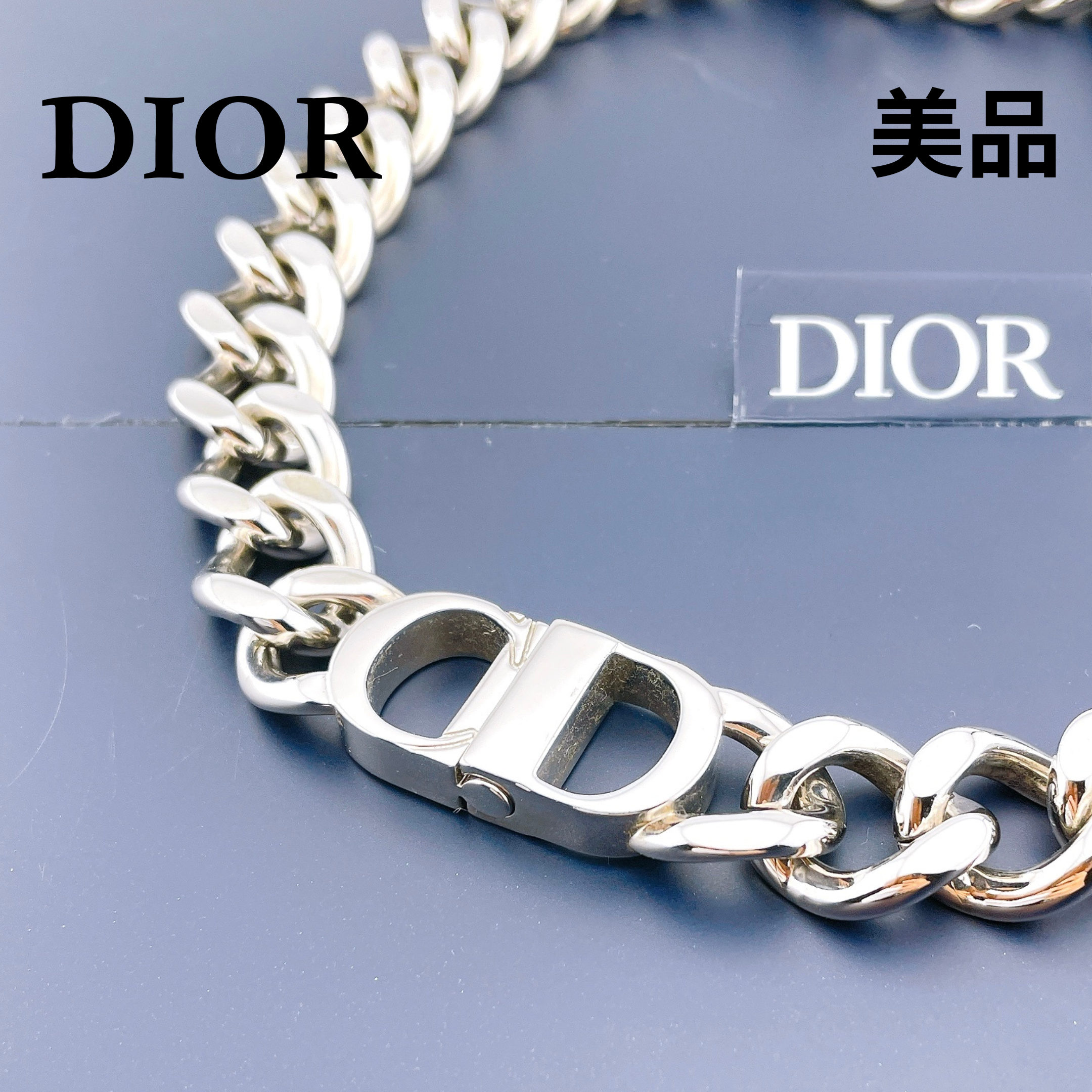 Dior CD ICON Chain Link Necklace "Silver"
